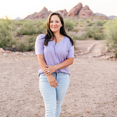 Women's Oversized V-Neck Tee in Taro