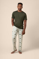 Men's Short Sleeve & Pant PJ Set in Fishing