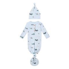 Knotted Day Gown with Hat Set in Take Off