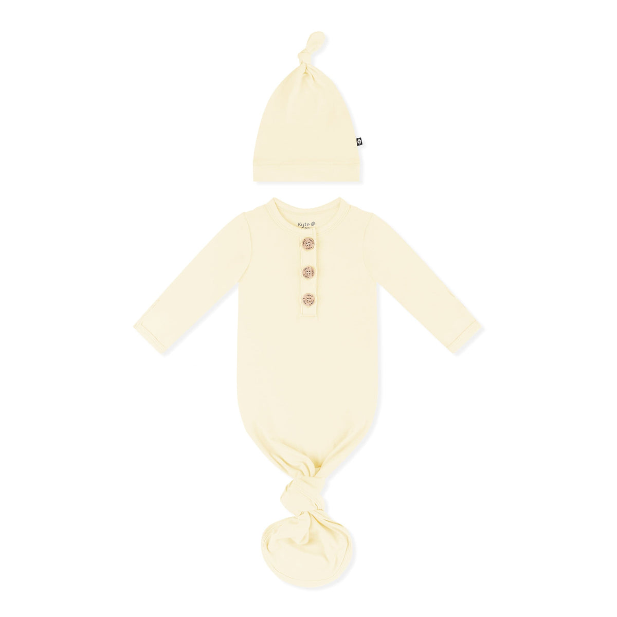 Knotted Day Gown with Hat Set in Chamomile