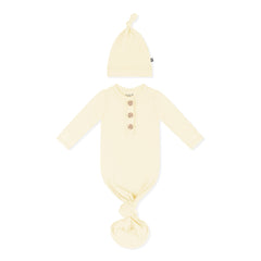Knotted Day Gown with Hat Set in Chamomile