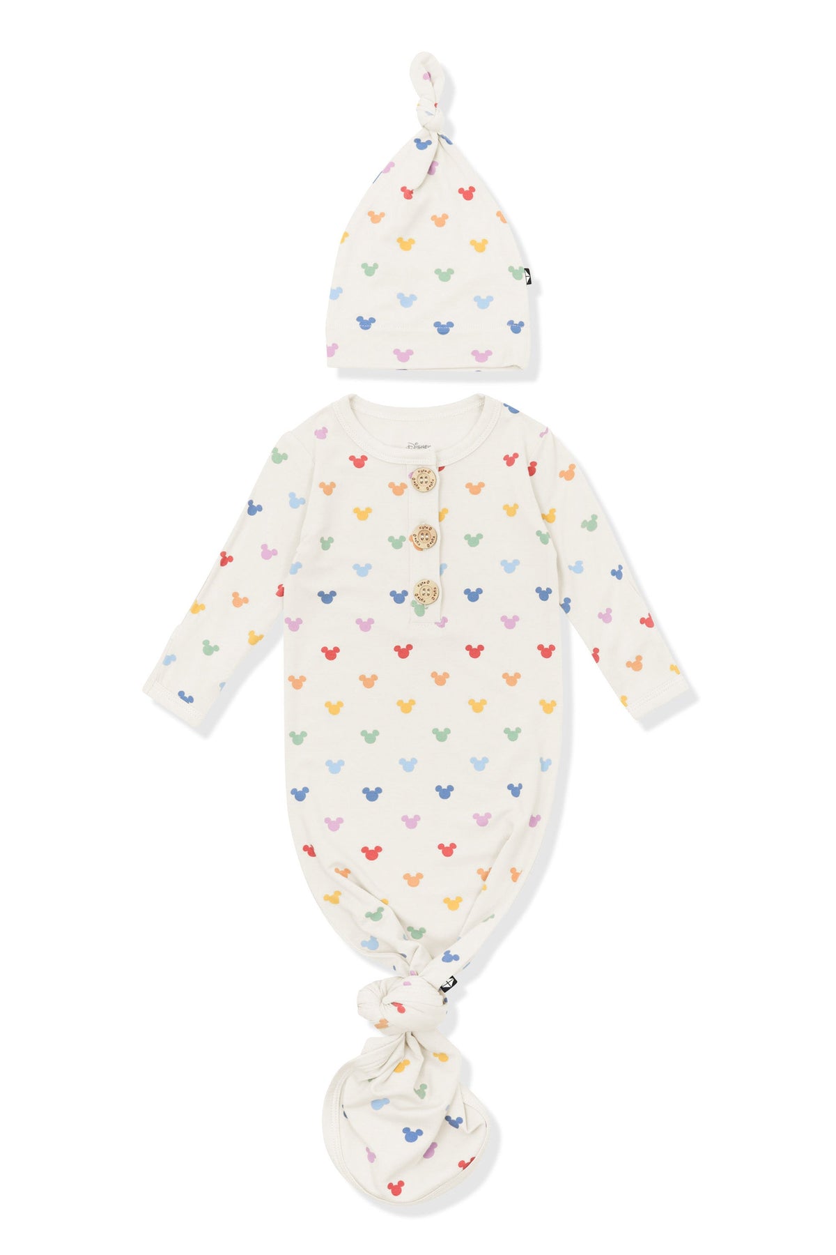 Knotted Day Gown with Hat Set in Pastel Mickey Mouse