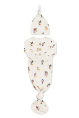 Knotted Day Gown with Hat Set in Mickey Mouse and Friends