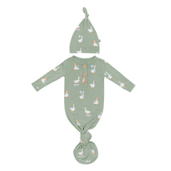 Knotted Day Gown with Hat Set in Silly Goose