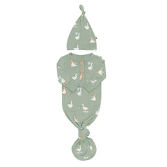 Knotted Day Gown with Hat Set in Silly Goose