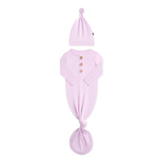 Knotted Day Gown with Hat Set in Thistle