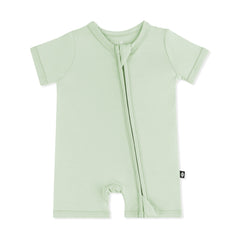 Zipper Shortall Romper in Basil