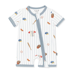 Zipper Shortall Romper in Home Run