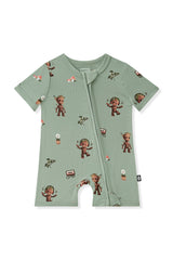Zipper Shortall Romper in Groot
