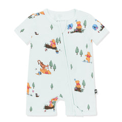Zipper Shortall Romper in Winnie the Pooh Hundred Acre Wood