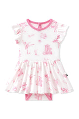 Twirl Bodysuit Dress in Toile Ballet
