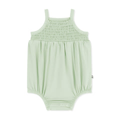 Smocked Bubble Romper in Basil