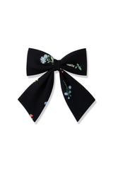 Large Alligator Clip Bow in Midnight Wildflower