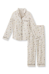 Long-Sleeved Women's Pajama Set in Starry Icon