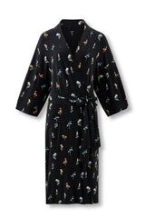 Women’s Kimono Robe in Midnight Wildflower