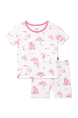 Short Sleeve Pajamas in Toile Ballet
