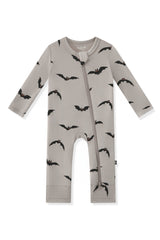 Zippered Romper in Bats