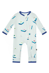 Zippered Romper in Dew Mahjong