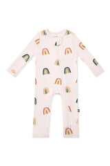 Zippered Romper in Retro Rainbow