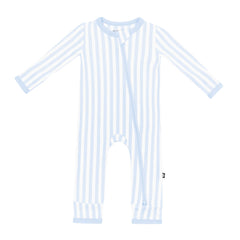 Zippered Romper in Small Mist Stripe