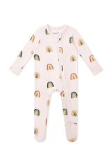 Zippered Footie in Retro Rainbow