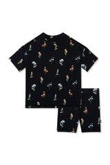 Toddler Biker Short Set in Midnight Wildflower