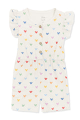 Flutter Sleeve Romper in Pastel Mickey Mouse