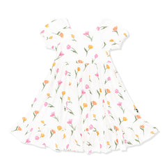 Puff Sleeve Twirl Dress in Tulip