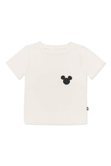 Toddler Crew Neck Tee in Mickey Mouse on Ecru