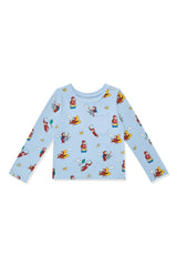 Long Sleeve Toddler Crew Neck Tee in Curious George