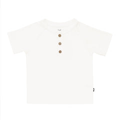 Short Sleeve Toddler Henley Tee in Cloud