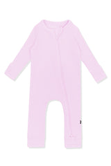 Ribbed Zipper Romper in Thistle