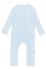 Ribbed Zipper Romper in Breeze
