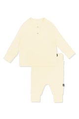Ribbed Infant Henley Set in Chamomile
