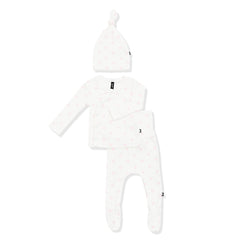 Pointelle Take Me Home Set with Cap in Sweet Pink Bow