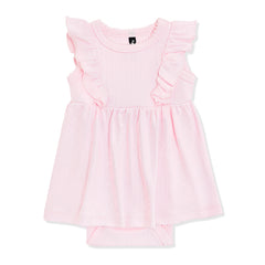 Pointelle Bodysuit Dress in Sakura