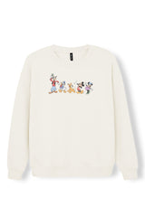 Women's Sweatshirt in Mickey and Friends on Ecru