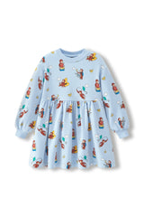 Long Sleeve Skater Dress in Curious George