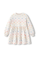 Long Sleeve Skater Dress in Pastel Mickey Mouse