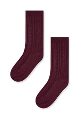 Knee High Socks in Burgundy