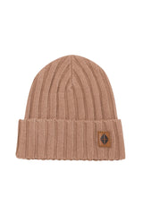 Chunky Knit Ribbed Beanie in Latte