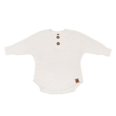 Chunky Knit Romper in Oat