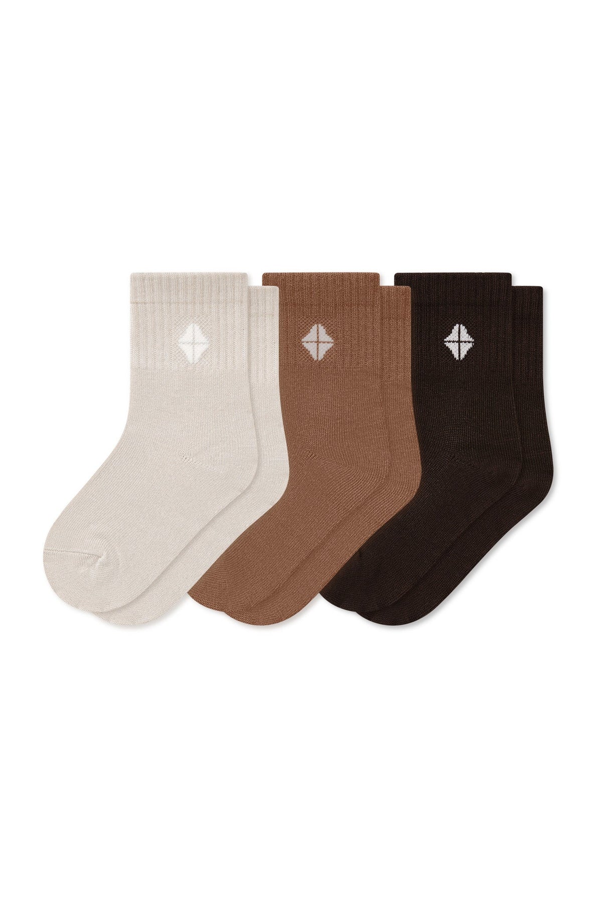 Crew Socks Combo 3-Pack in Cafe