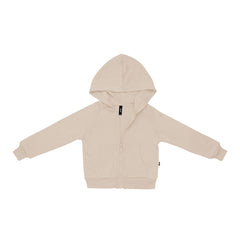 Fleece Zip Up Hoodie in Almond