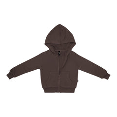 Fleece Zip Up Hoodie in Espresso