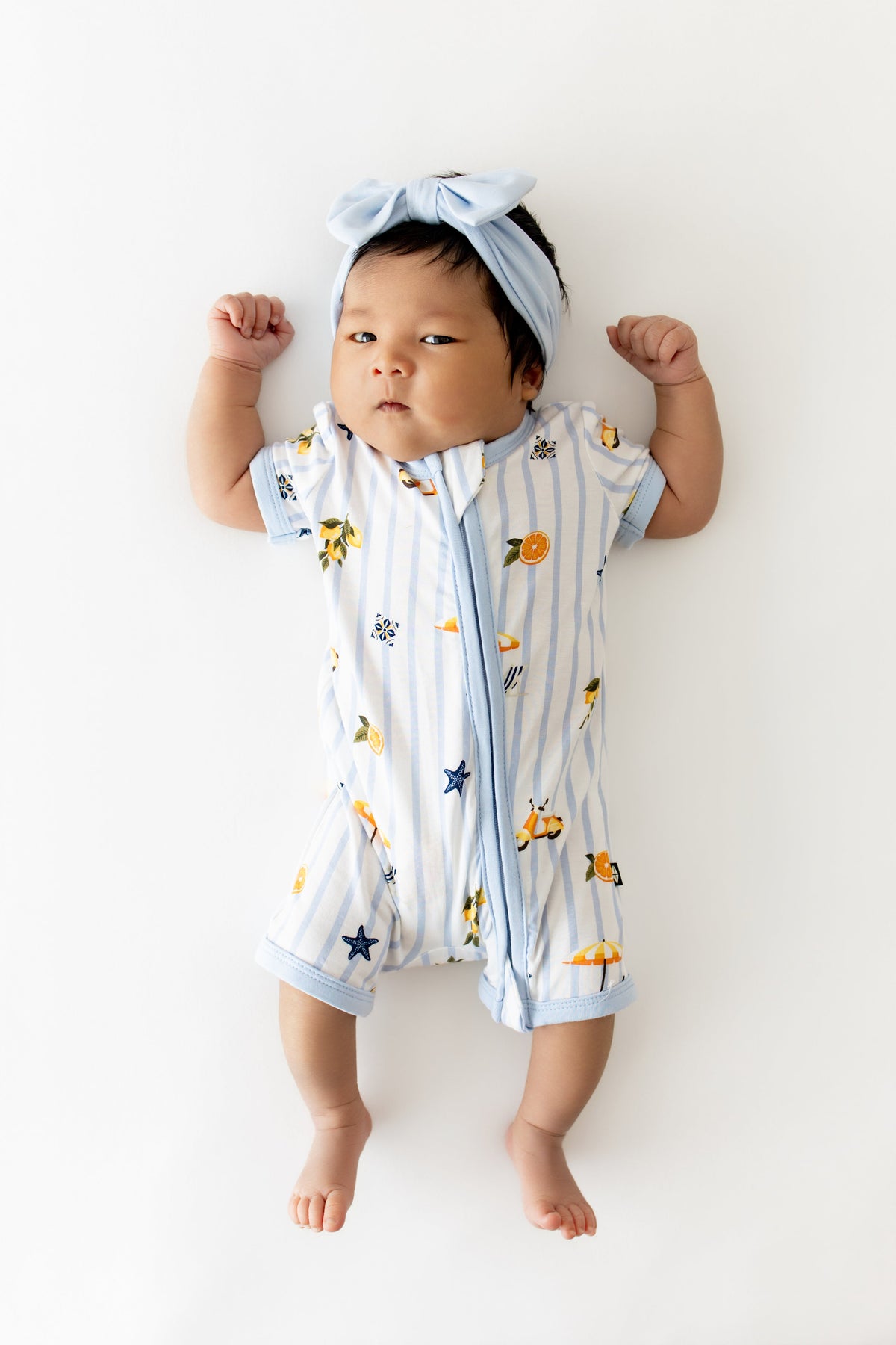 Zipper Shortall Romper in Amalfi Coast