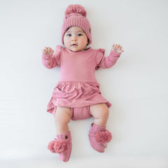 Knit Booties in Apple Blossom