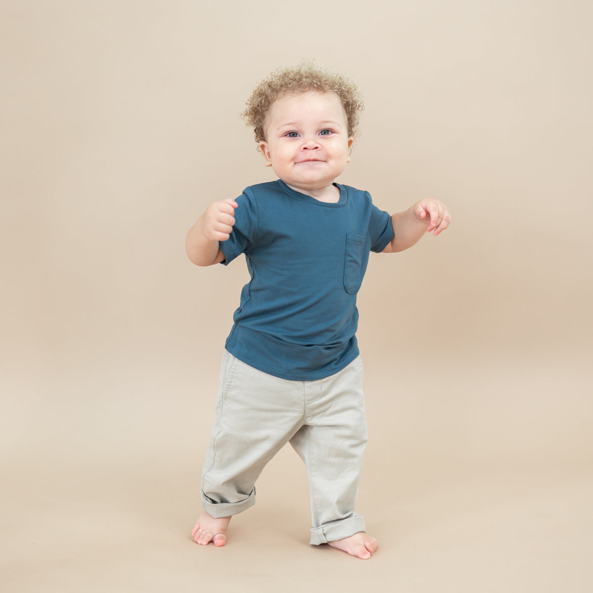 Toddler Crew Neck Tee in Atlantic