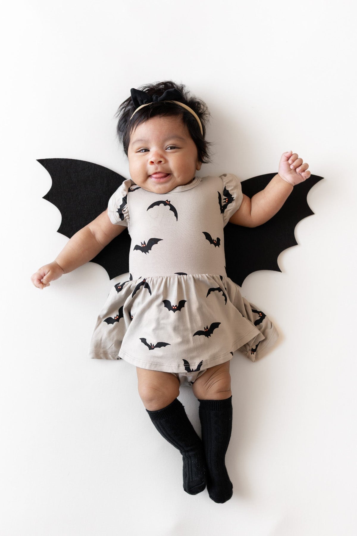 Twirl Bodysuit Dress in Bats