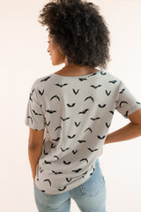 Women's Oversized V-Neck Tee in Bats